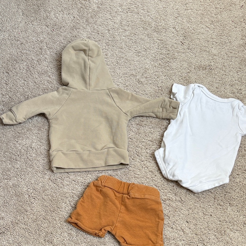 Cozy Kids Matching Set in Tan and White - Picture 2 of 2